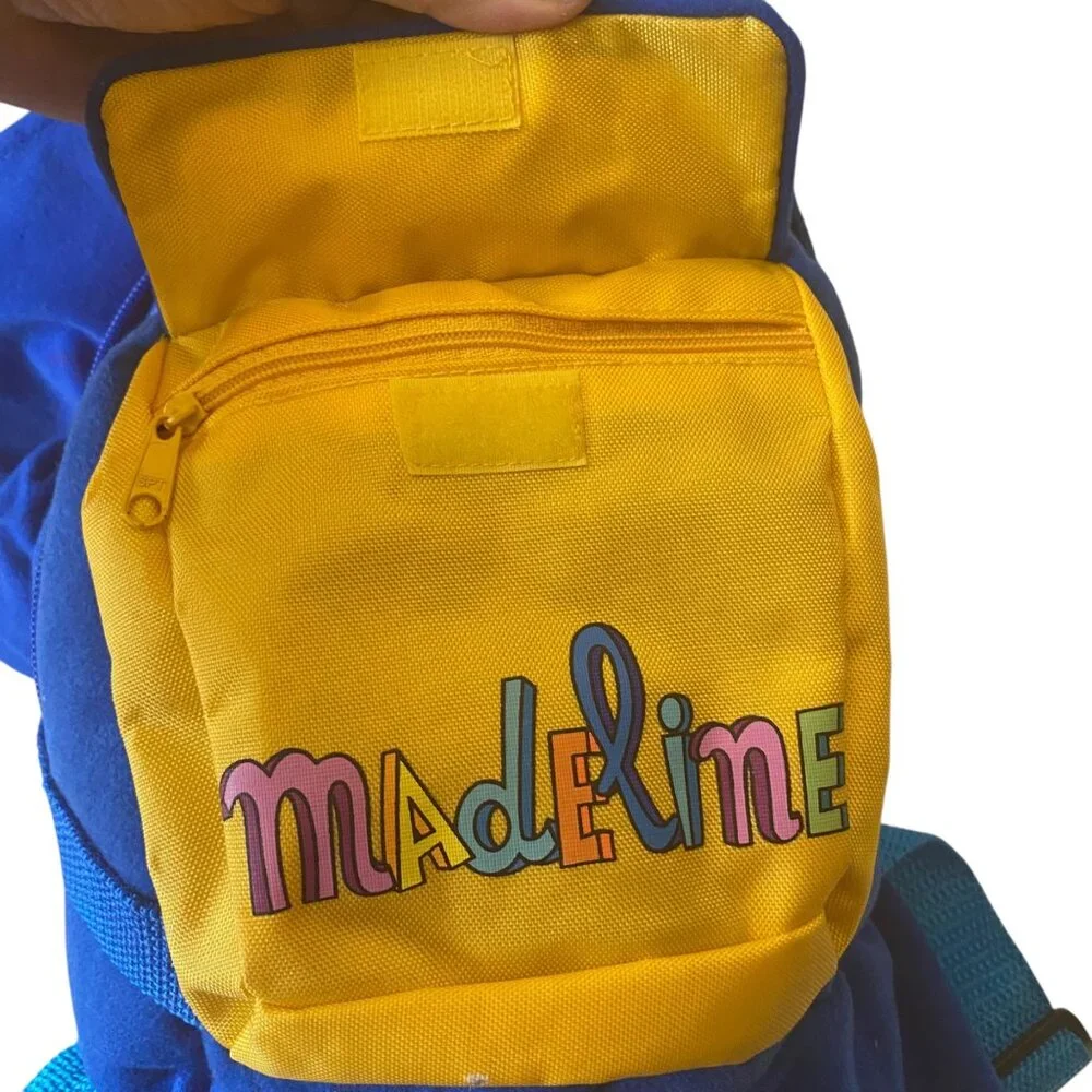 Wildkin Madeline Doll Cloth Soft Backpack 1997 Red Yarn Hair Yellow Hat Kids 24